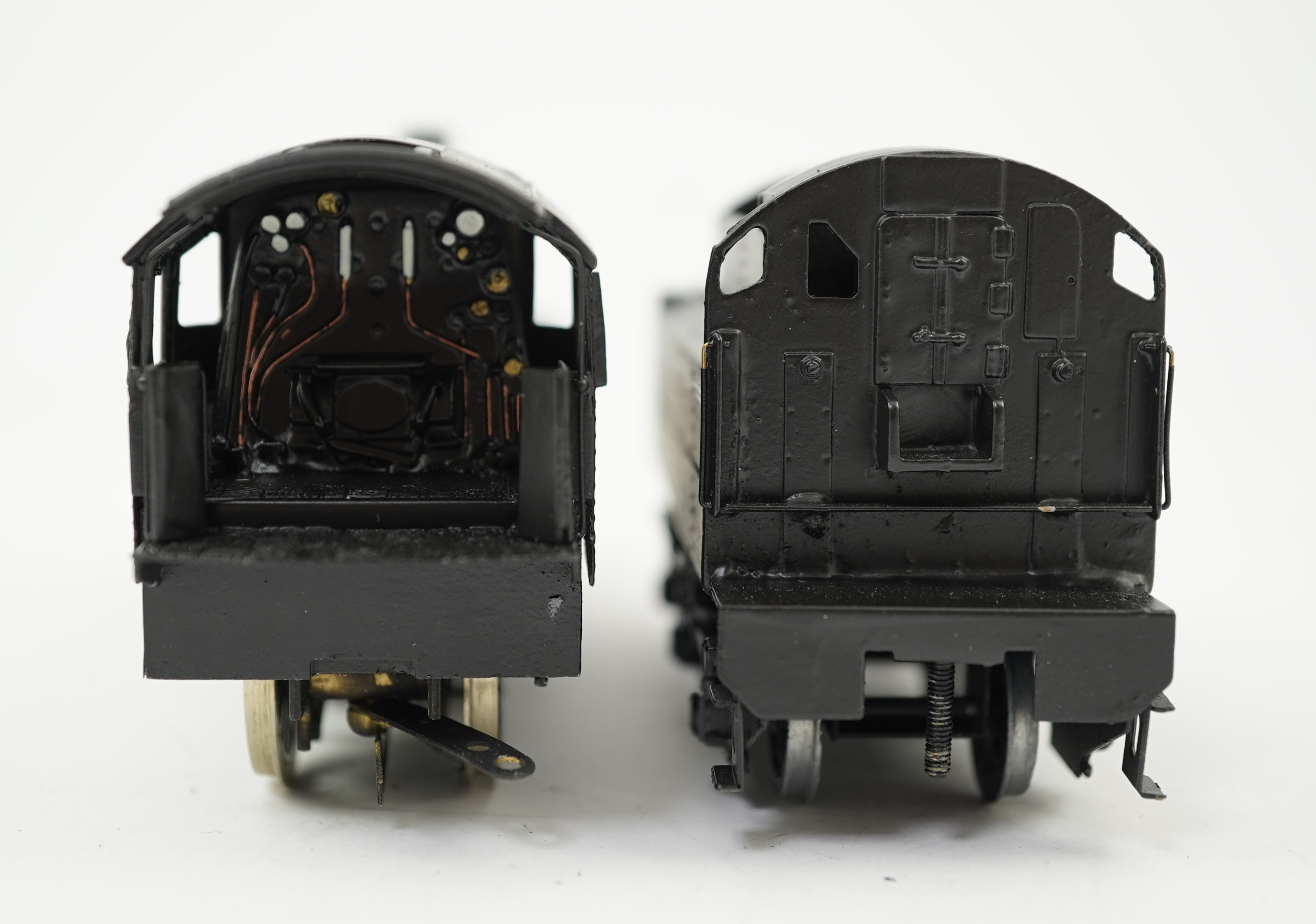 Two 00 gauge brass and white metal kit built BR tender locomotives; a Standard Class 2 2-6-0, 46437, together with a Standard Class 3 2-6-0, 77014, constructed, painted and lined to a high standard, both motored for two